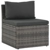 vidaXL 4-Piece Patio Lounge Set - Outdoor Poly Rattan Furniture with Cushions, Weather-Resistant, Easy Assembly - Perfect for Garden, Patio - Gray - 4 of 4