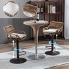 QingMoon 360° Swivel Rattan Barstools, Adjustable Counter Height Bar Chairs Set of 2 with Low Back and Footrest for Dining Room, Bar - 2 of 4
