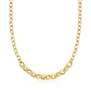 Ross-Simons Italian 18kt Gold Over Sterling 7mm and 10mm Cable-Link Necklace - 1 of 4