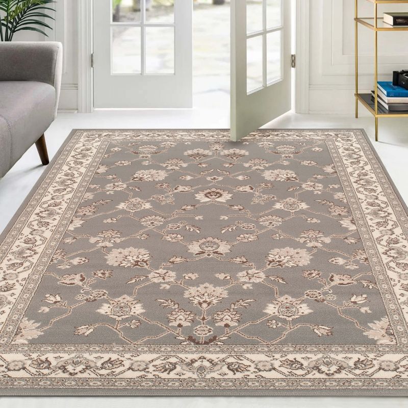 Traditional Floral Indoor Hallway Entryway Runner Rug by Blue Nile Mills, 2 of 6