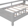 Kumasinova Wood Twin/Full Bed Frame with LED Headboard,Platform Bed Frames with Storage Shelves,Twin/Full Size Bed Frame with Safety Rails - 4 of 4