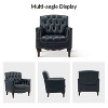Set of 2 Enrique Genuine  Leather Armchair with Turned Legs | ARTFUL LIVING DESIGN - 3 of 4