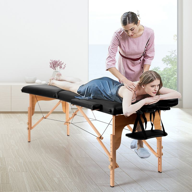 Costway 84''L Portable Massage Table Adjustable Facial Spa Bed Tattoo w/ Carry Case Black, 2 of 11