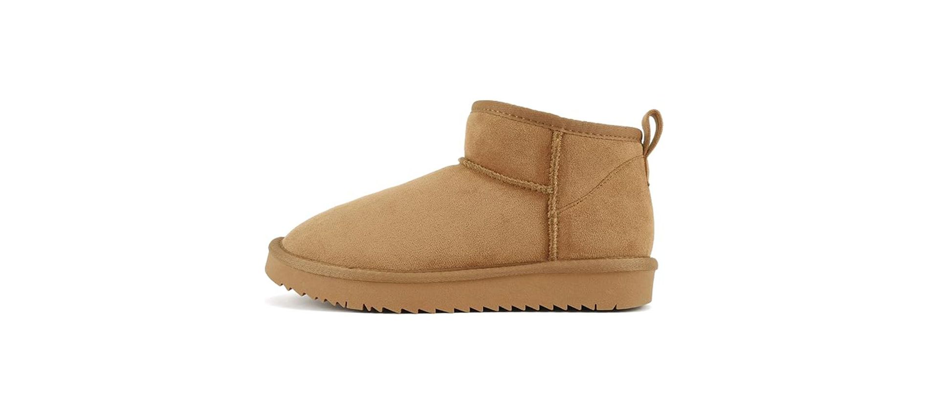 Soda MUTUAL Women's Faux Fur Mini Snow Ankle Boots - Tan Imitation Suede - Size 7.5