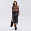 Women's Button-Front Midi A-Line Skirt - A New Day™ Black - 4 of 4