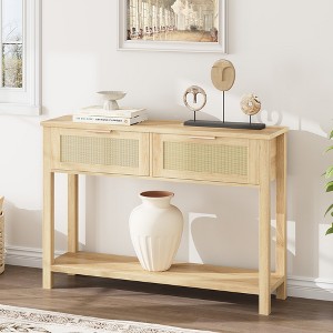 COZONY Console Table for Entryway – Boho Wood Sofa Table with 2 Drawers, Storage Console Table for Living Room, Hallway & Foyer Decor - 1 of 4