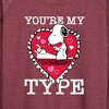 Women's - Peanuts - You're My Type Lightweight French Terry Wide Neck Long Sleeve Shirt - 2 of 4