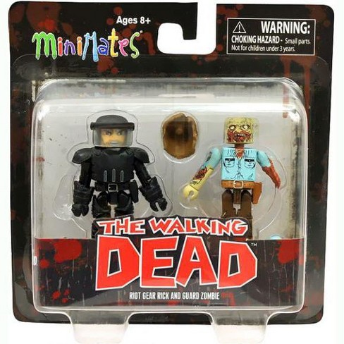 The Walking Dead Minimates Series 3 Riot Gear Rick And Guard Zombie Minifigure 2 Pack Target - dead zombie in roblox