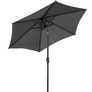 Ainfox 9ft Patio Umbrella with Push Button Tilt and Crank, Outdoor Umbrella, Pool Umbrella  for Market, Terrace, Beach, Outdoor Restaurant - 1 of 3