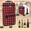 OPUX Wine Bag 2 Bottle Tote Carrier, Leakproof Portable Padded Insulated Cooler Case Travel Picnic Gifts Christmas - 3 of 4