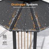 HAPPATIO 11' x 13 Outdoor Octagon Gazebo, Outdoor Pavilion Hardtop Gazebo with Double Tiered Ventilated Roof, Dual Rails and Ceiling Hook - 4 of 4