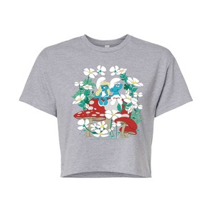 Women's - Smurfs - Nature Cropped Graphic T-Shirt - 1 of 4