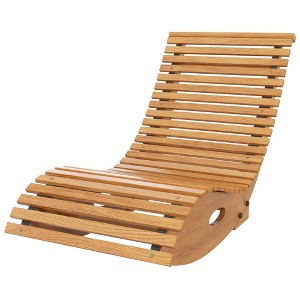 Outdoor Rocking Chair w/ Slatted Seaten Rocking Chair, 51.25" x 23.5" x 23.5" - 1 of 4