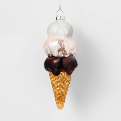 Glass Ice Cream Cone Christmas Tree Ornament - Wondershop™