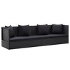 vidaXL Poly Rattan Patio Bed - Versatile Outdoor Sun Bed/Sofa, Adjustable Positions, Water-Resistant Cushions, Black - 2 of 4