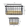 happimess Evvie Vintage Farmhouse Handmade Wire Metal Nesting Storage Baskets with Wood Base - 4 of 4