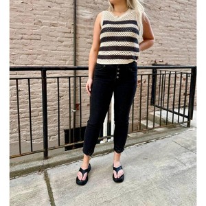 Women's Wayne Mid Rise Button Fly Slim Straight Jeans - RISEN - 1 of 3