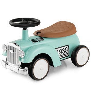 Costway Retro Kids Ride-on Toy Kids Sit to Stand Vehicle with Working Steering Wheel Green/Pink/White - 1 of 4