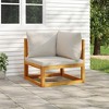 vidaXL Corner Sectional Sofa with Light Gray Cushions – Solid Acacia Wood, Modular Design, Easy Assembly - 2 of 4