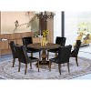 HomeStock 7-Piece Distressed Jacobean Finish Solid Wood Top Dining Table with 6-Chairs - 2 of 4