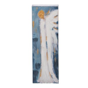 Transpac Wood Hand Painted Angel Block Decor Home Decorations Spring - 1 of 1