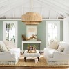 Dewdrop Boho Pendant Light, Handmade Double Layer Natural Raffia Chandelier with Gold Chain for Dining Room Kitchen - 3 of 4