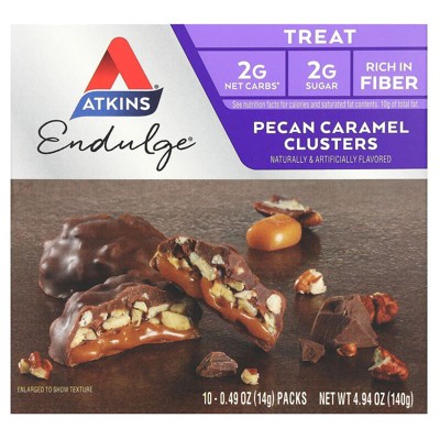 Atkins Endulge Pecan Caramel Clusters, 10 Packs, 0.49 oz