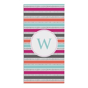 Personalization Mall Hot Pink Pattern Initial Beach Towel - 1 of 2