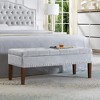 GDFStudio Peter Velvet Tufted Upholstered 48" Ottoman with Nail and Wood Legs - 2 of 4