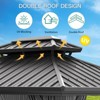 Gray 10x12 FT Hardtop Gazebo ¨C All-Weather Aluminum Frame with Double Metal Roof, Mesh & Curtains for Backyard, Garden & Porch (1-Pack) - 3 of 4