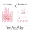 Big Dot of Happiness Little Princess Crown - Castle Wish Card Pink and Gold Princess Baby Shower Activities - Shaped Advice Cards Game - Set of 20 - 3 of 4