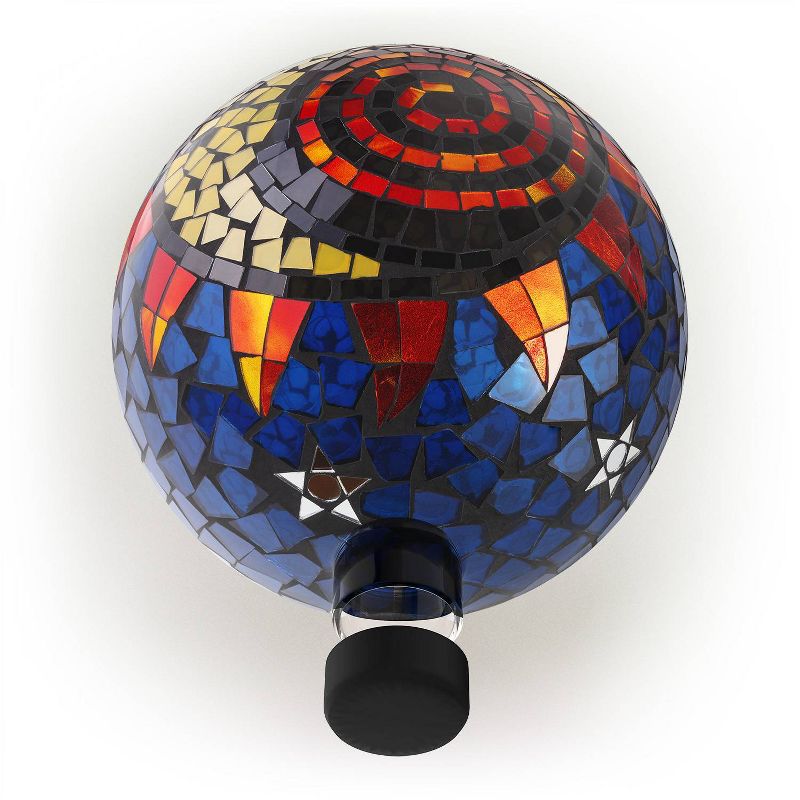 12&#34; Mosaic Glass Gazing Globe with Sun and Moon Pattern - Alpine Corporation, 4 of 12