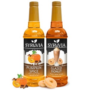 Syruvia Variety Pack - Pumpkin Spice & Glazed Donut Syrup 25.4 Fl oz (2-Pack) - 1 of 4