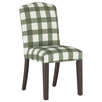 Alex Camel Back Patterned Dining Chair, Buffalo Plaid Dining Chairs