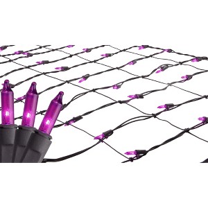Northlight 2' x 8' Purple Mini Tree Trunk Wrap Christmas Net Lights - Brown Wire - 1 of 3