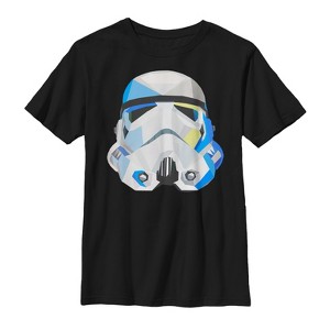 Boy's Star Wars Geometric Stormtrooper Helmet T-Shirt - 1 of 4