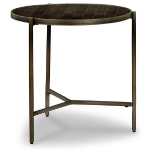 Doraley End Table Black/Gray/Brown/Beige - Signature Design by Ashley: Honeycomb Top, Mango Wood, Metal Base - 1 of 4