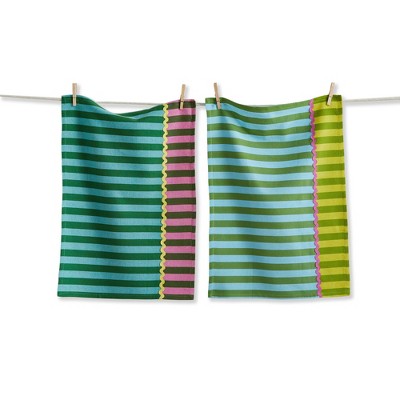 Tag Cabana Stripe Dishtowel Set - Everyday Kitchen Towels, Machine Washable, 26" x 18" - Perfect for Home Cooking