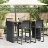 vidaXL Garden Bar Set - Black, Cream White, 72.8" 4-Piece - 3 of 4