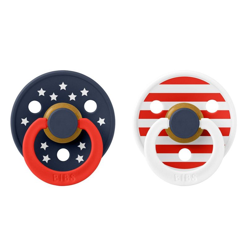 Bibs 2pk Color Latex Pacifiers - Stars & Stripes, 1 of 12