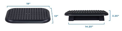 Black Adjustable Ergonomic Foot Rest with Massage Surface