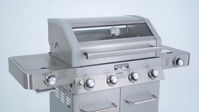 Monument Stainless Steel 4 Liquid Propane GAS Grill with 1 Side Burner 35633