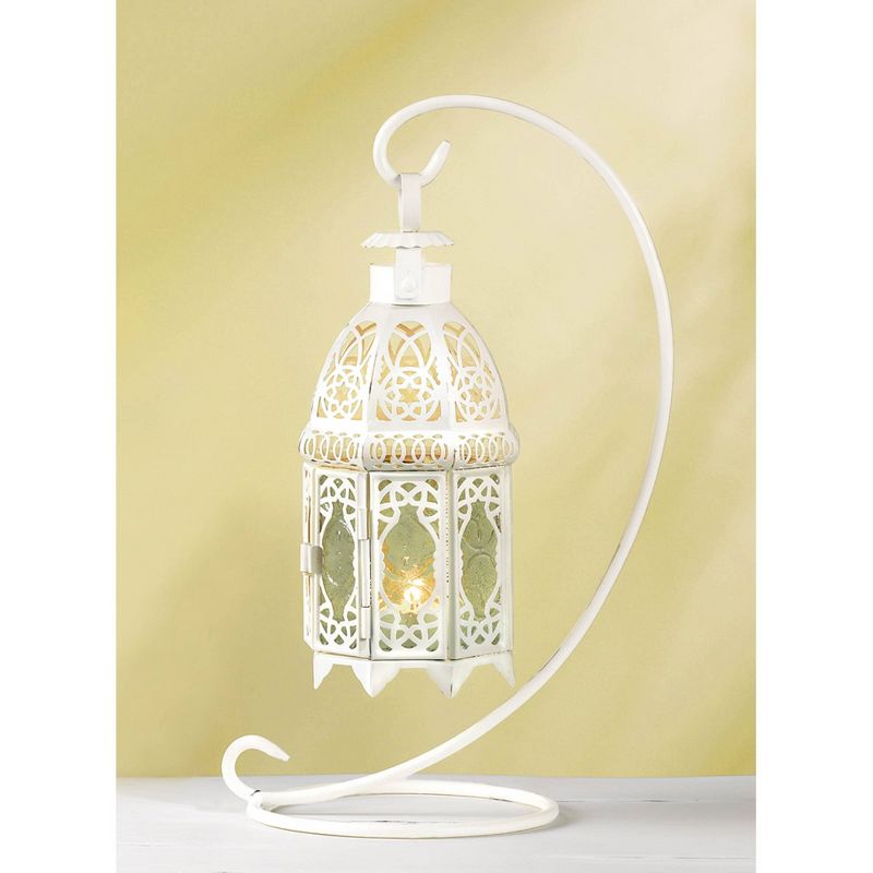 13&#34; Metal Fancy Outdoor Lantern with Stand White - Zingz &#38; Thingz, 5 of 8