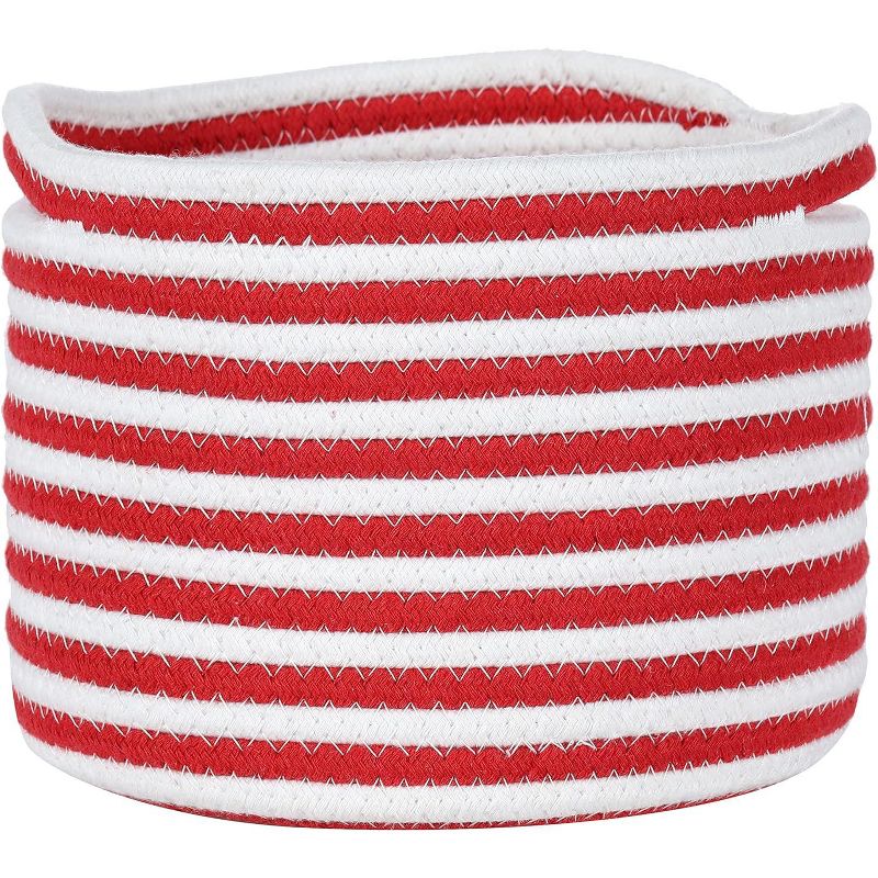 Midlee Candy Cane Rope Basket, 1 of 8