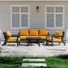 WestinTrends Avalon Outdoor 6-Piece Modular Sectional Patio Furniture Sofa Set, Black/Yellow - 2 of 4