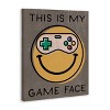 Stupell Industries 20"x16" Kids' My Game Face Phrase Yellow Smiley Retro Controller Wall Art Unframed - 3 of 4