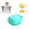 BABYYER Pet Grooming Bath Massage Brush with Soap and Shampoo Dispenser Soft Silicone Bristle for Long Short Haired Dogs Cats Shower - 3 of 4