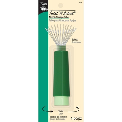 Dritz Twist N' Select Needle Storage Tube for Up To 2-1/4 Needles Green