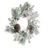 Transpac Artificial 22 in. Multicolor Christmas Frosted Evergreen Wreath - 2 of 4