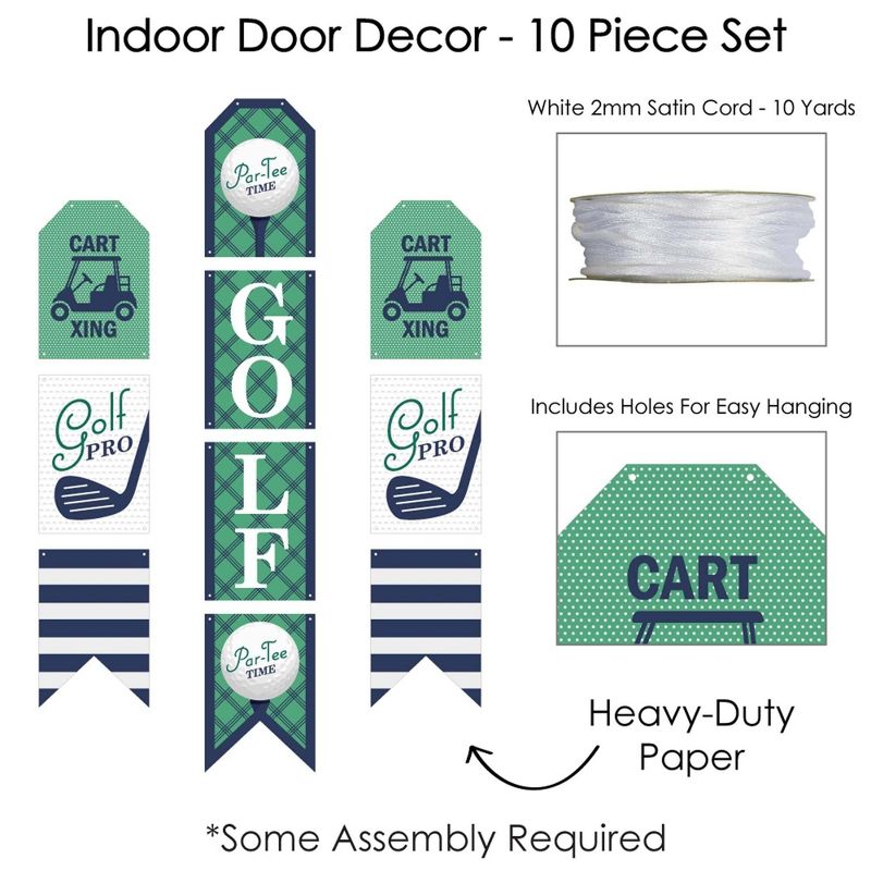 Big Dot of Happiness Par-Tee Time - Golf - Hanging Vertical Paper Door Banners - Birthday or Retirement Party Wall Decoration Kit - Indoor Door Decor, 5 of 8